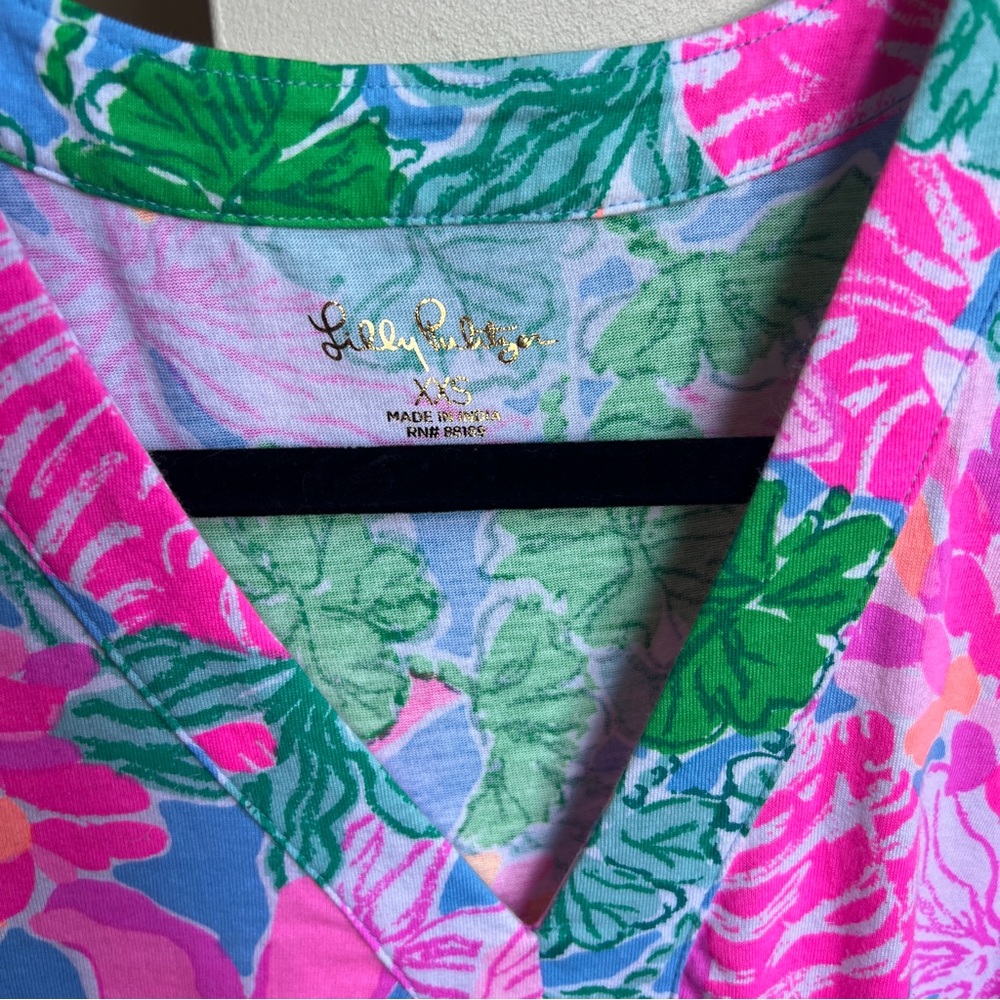 Lilly Pulitzer Lorina Floral V-Neck Tiered Swing Dress in Multi Tigers Lair xxs - Picture 4 of 8